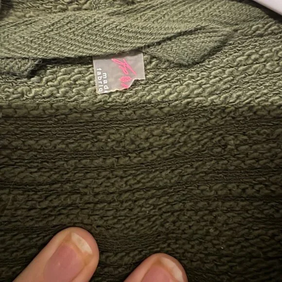 Mad Fabriq Olive Green Button-Up Hoodie Sweatshirt – Approx. M/L - Picture 2 of 5